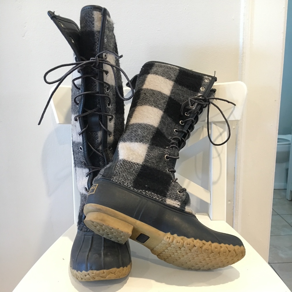 Discontinued L.L.Bean Duck Boots Buffalo Plaid